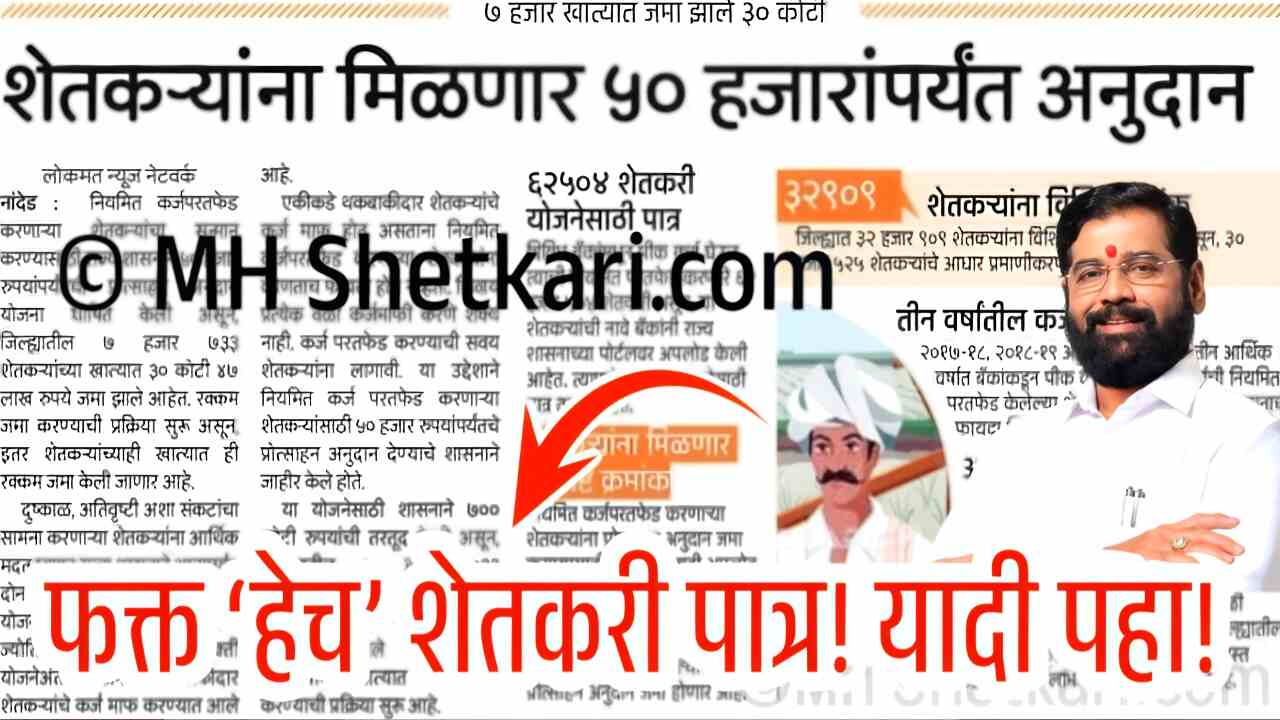 शेतकऱ्यांनो, ५०,००० प्रोत्साहन अनुदान यादी जाहीर; चेक करा Farmer Incentive Subsidy List