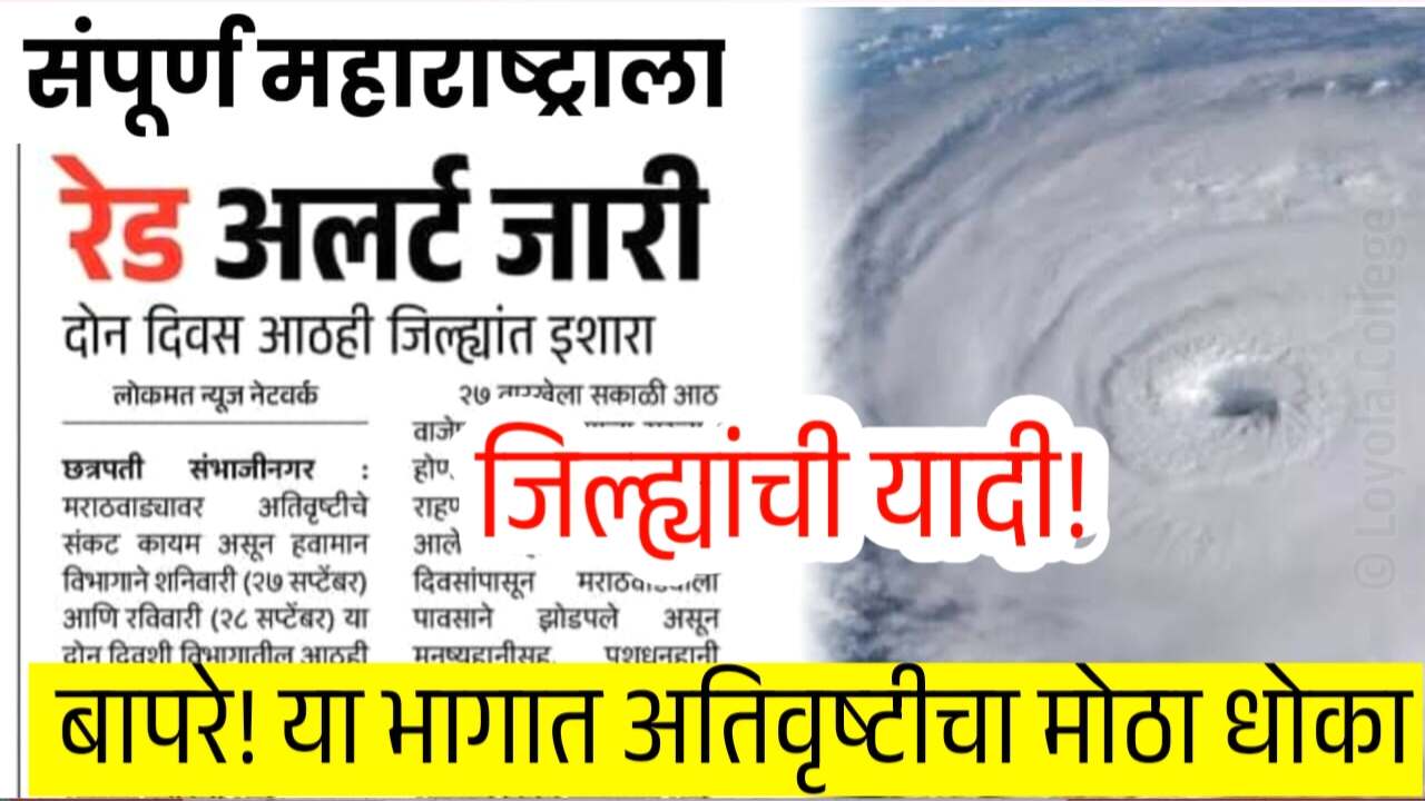 बापरे! कमी दाबाच्या पट्ट्यामुळे मोठा धोका; ‘या भागात’ पुढील ४ दिवस अतिवृष्टी Weather Report