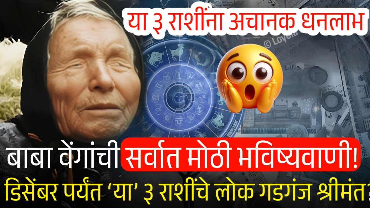 बाबा वेंगांची सर्वात मोठी भविष्यवाणी! डिसेंबर २०२५ पर्यंत ‘या’ ३ राशींचे लोक होणार गडगंज श्रीमंत? अचानक धनलाभ Crop Insurance