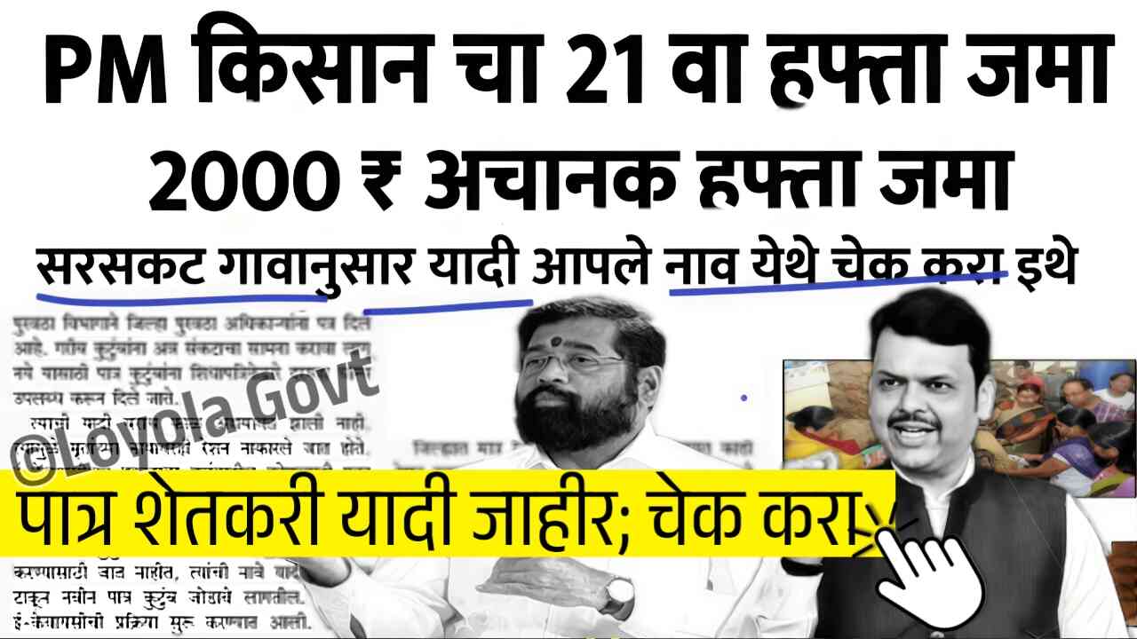 पीएम किसानचा २१ वा हप्ता २००० रुपये दिवाळीपूर्वी अचानक जमा; तुम्हाला आले का? चेक करा PM Kisan 21st Installment Date